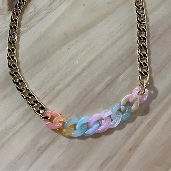 Multi Colored Chain Necklace