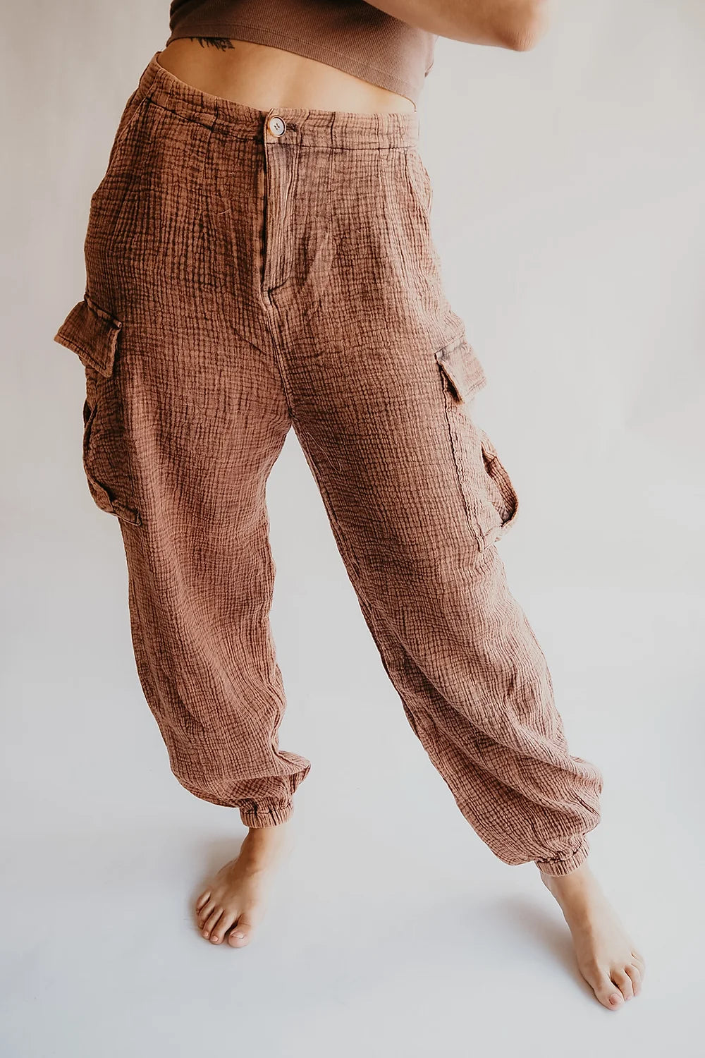 Washed Baggy Cargo Pants