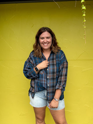 Plaid Patchwork Flannel Shirt
