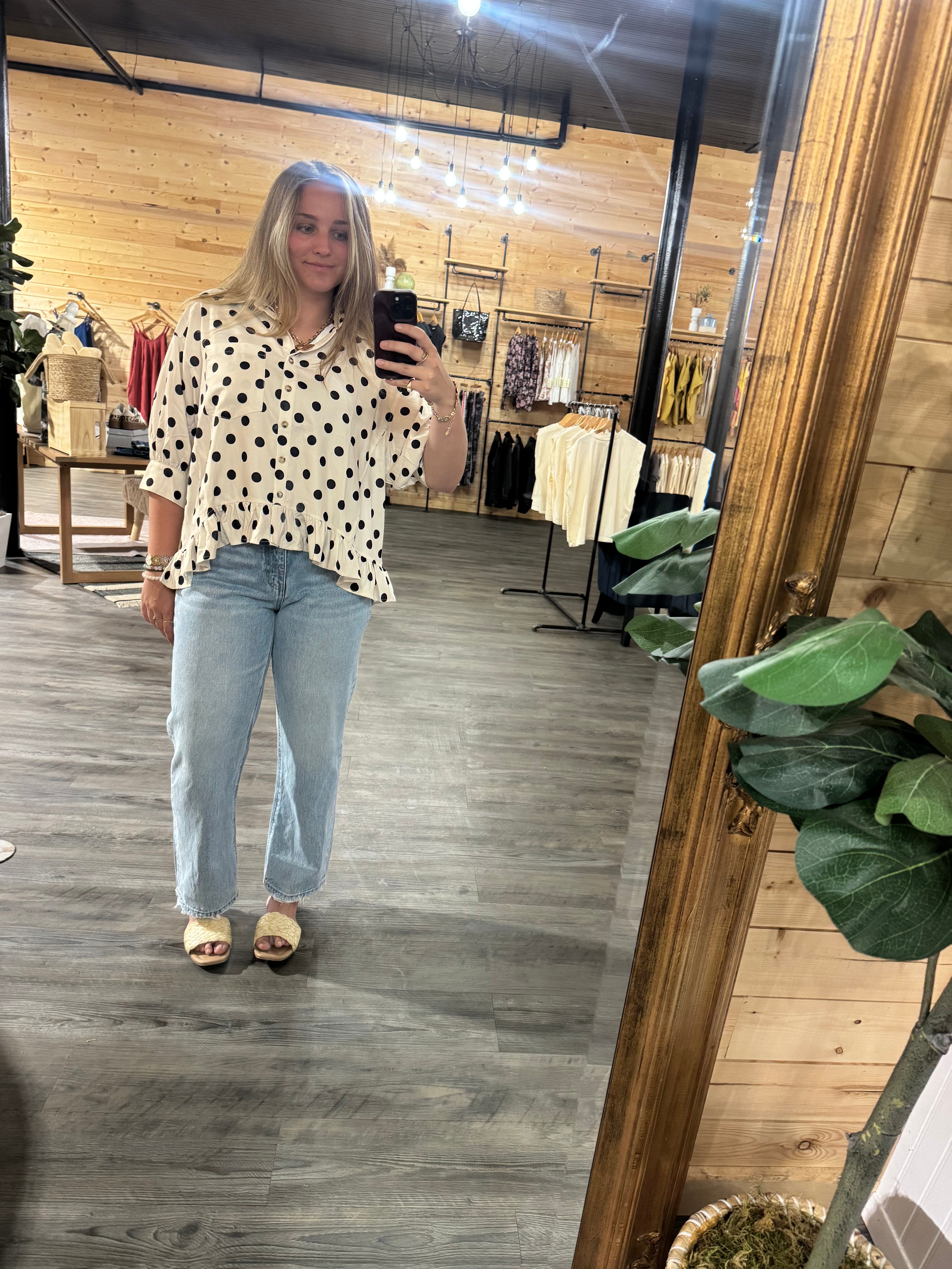 Collared Button Down Peplum