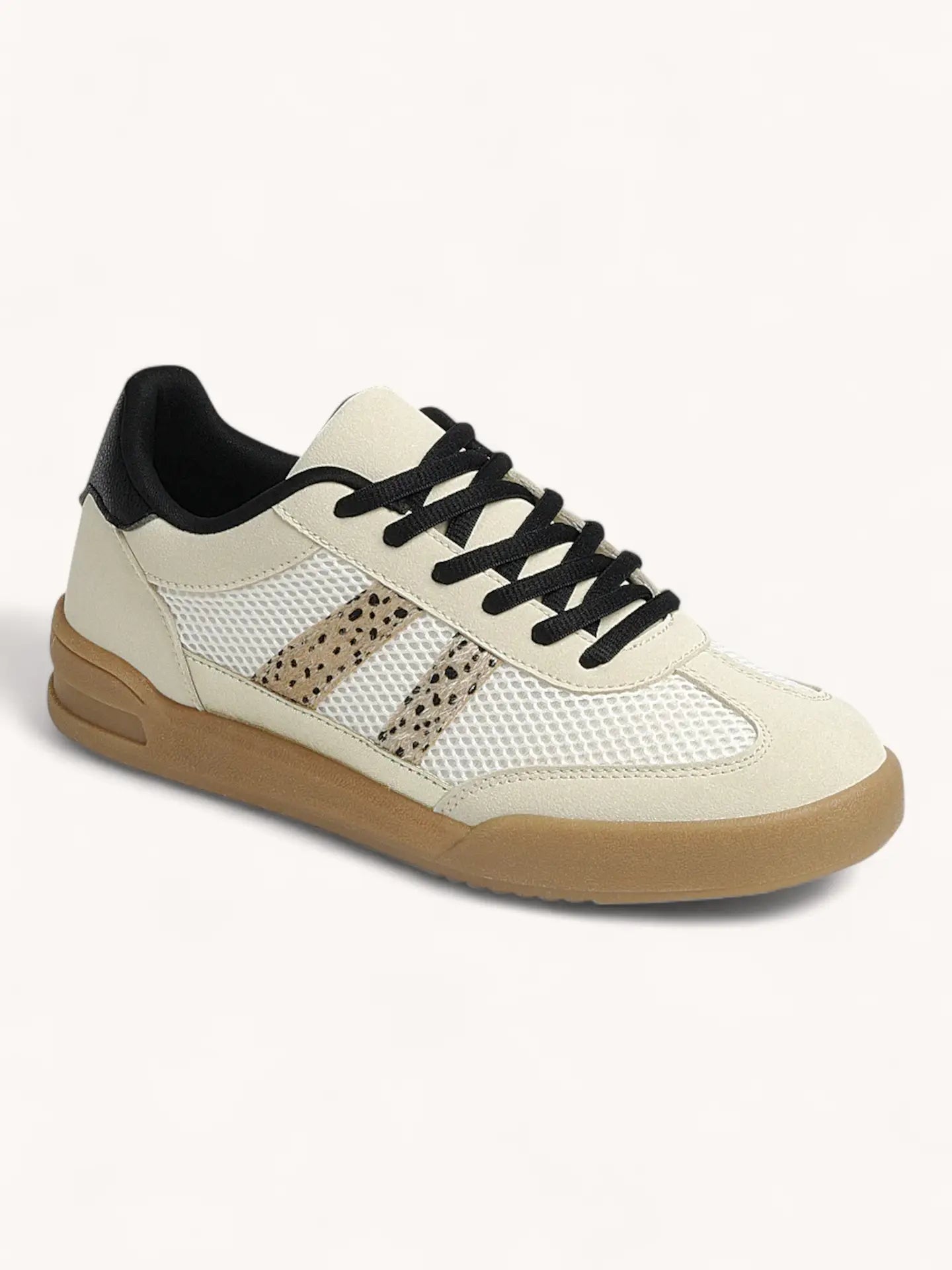Leopard Stripe Court Sneakers