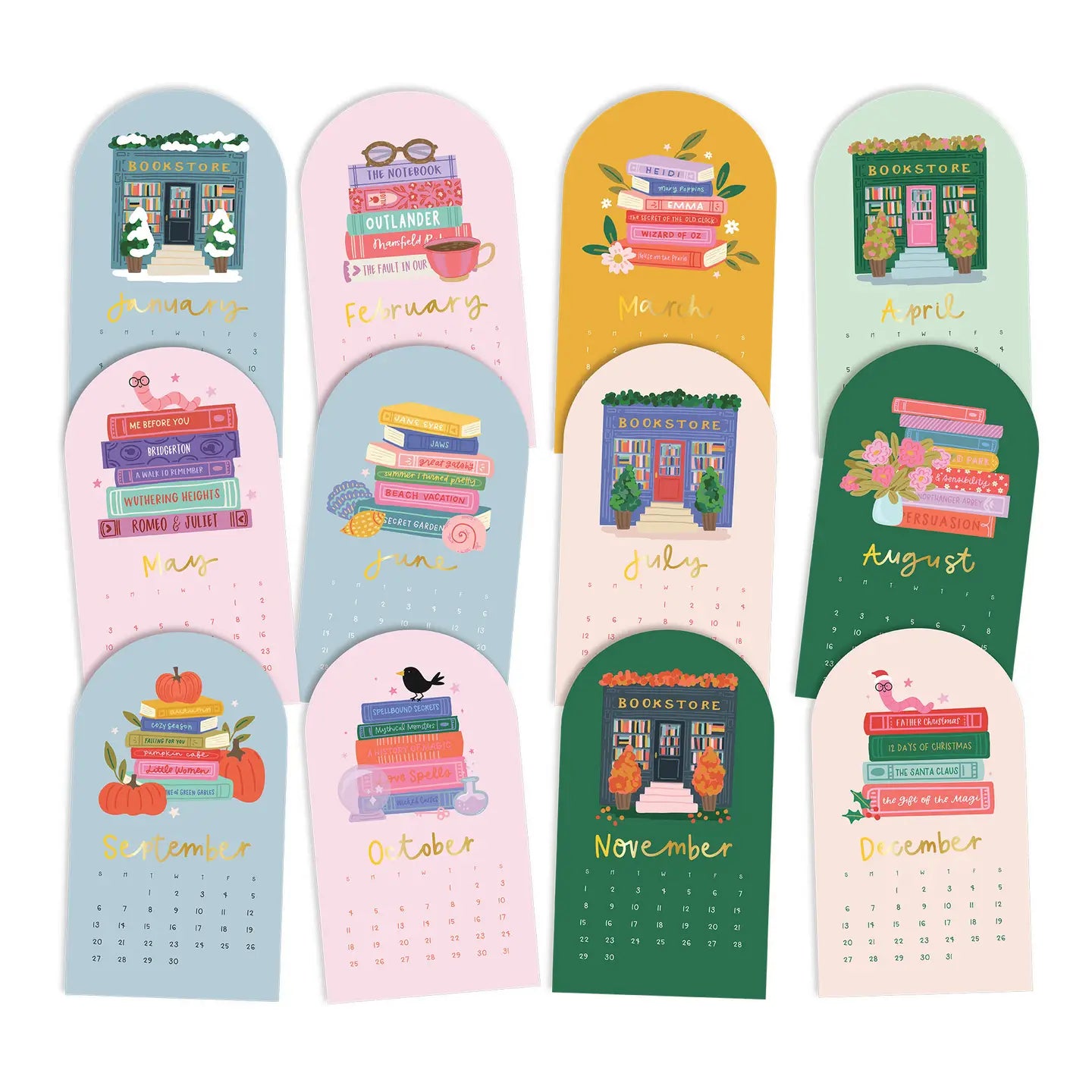 2026 Book Lovers Desktop Calendar