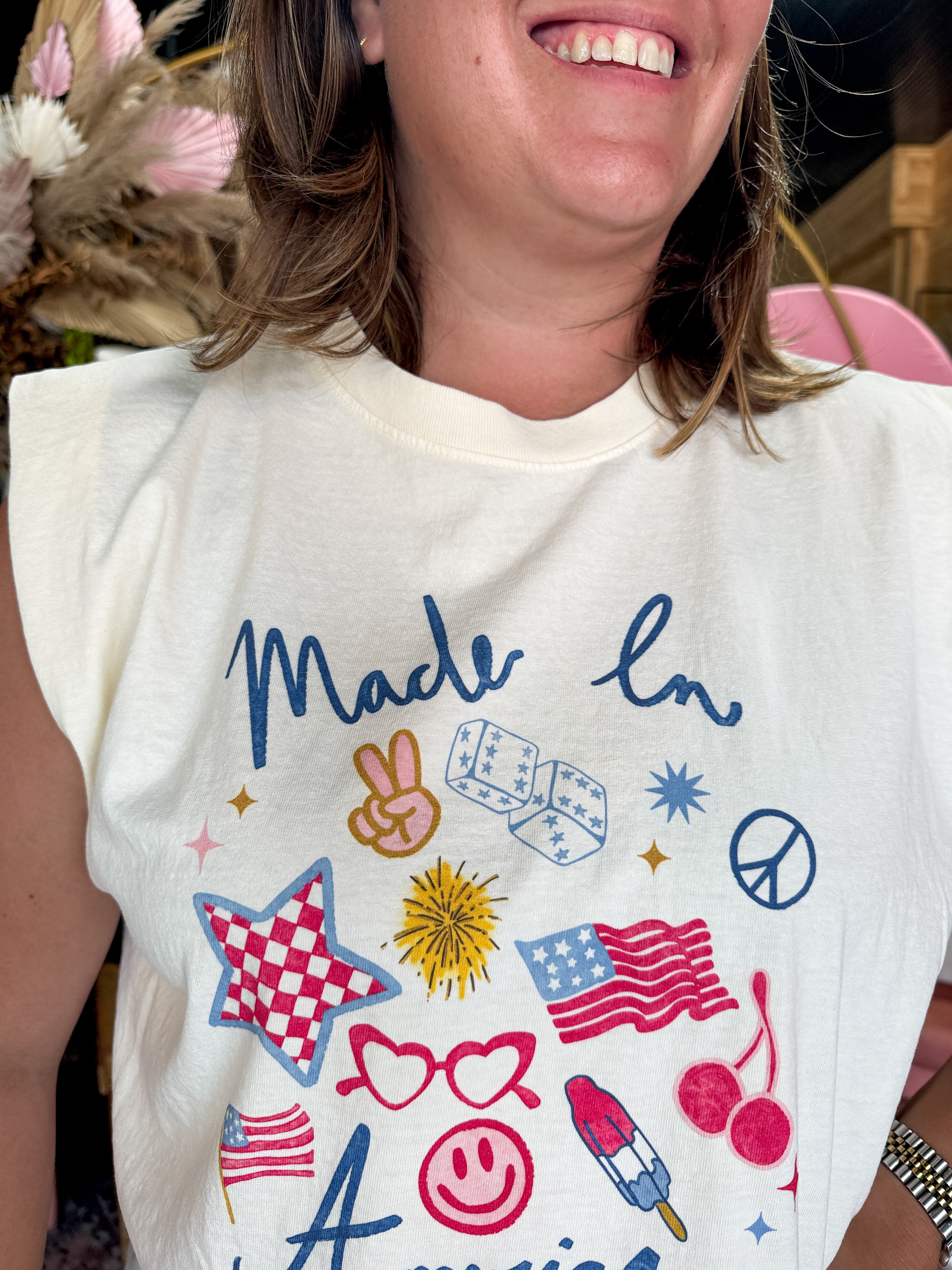 "Made in America" Retro Graphic Muscle Tee