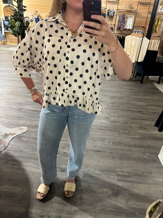 Collared Button Down Peplum