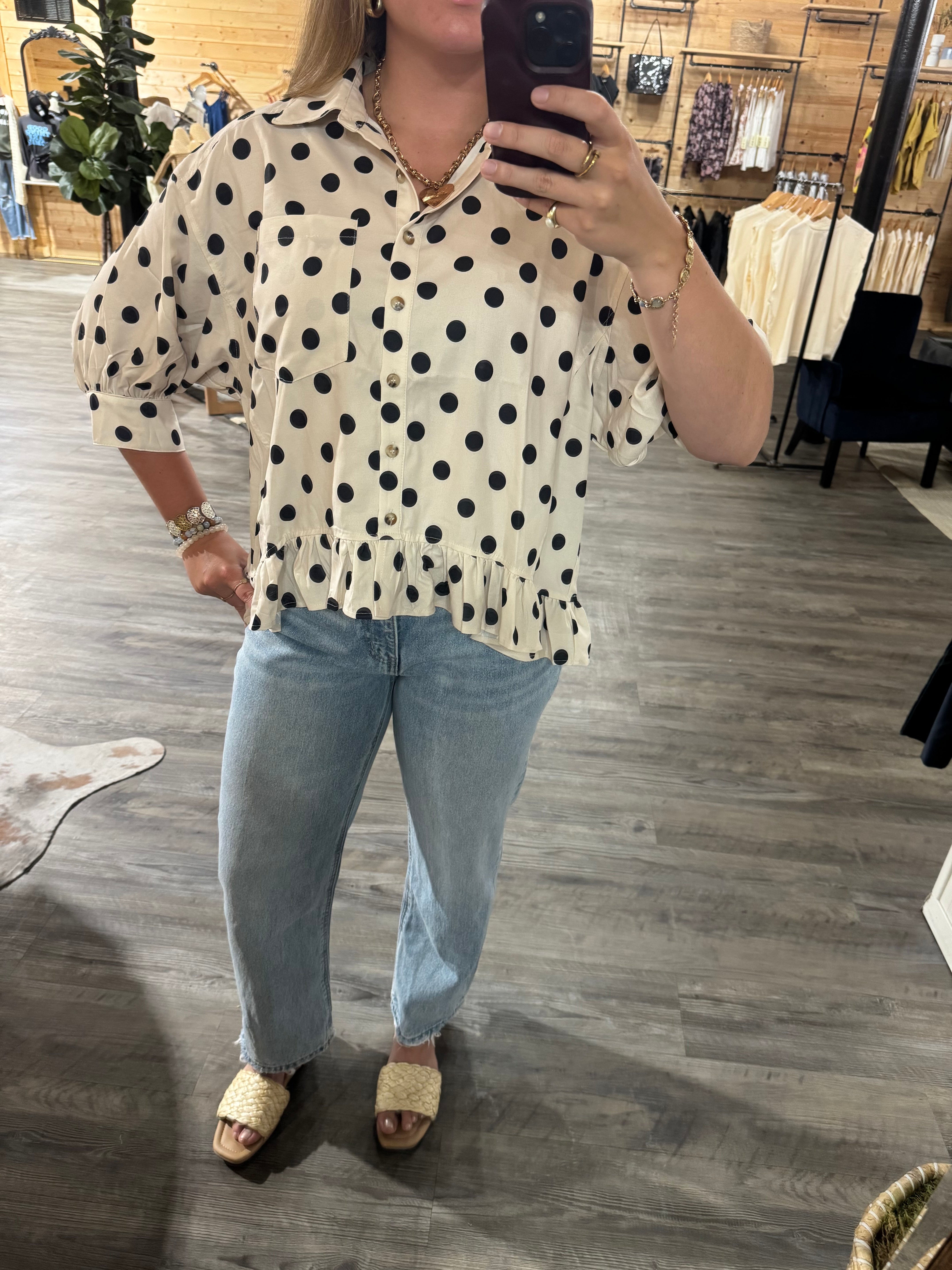 Collared Button Down Peplum