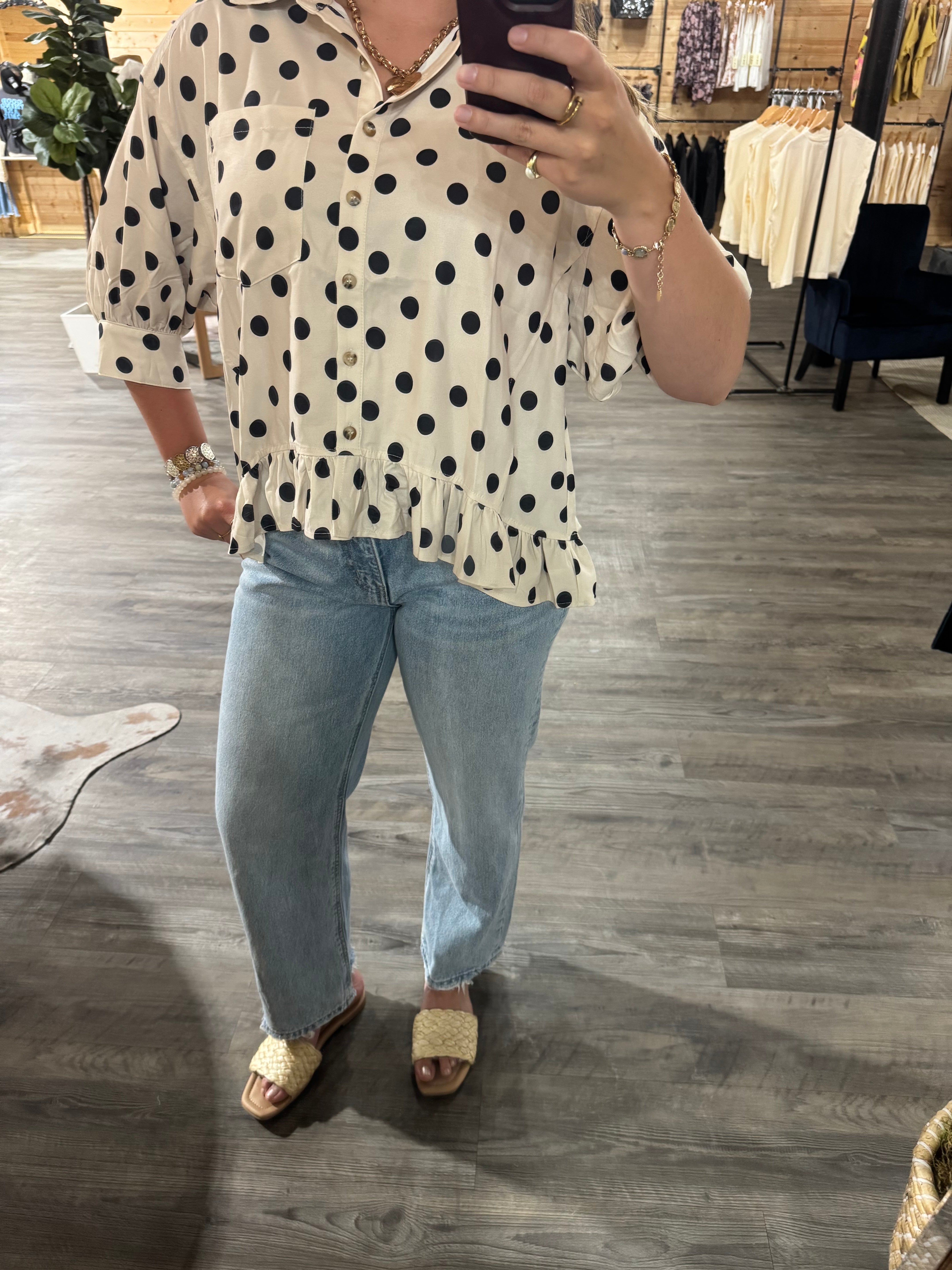 Collared Button Down Peplum