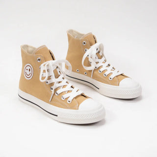 Smiley Patch Canvas High-Top Sneakers