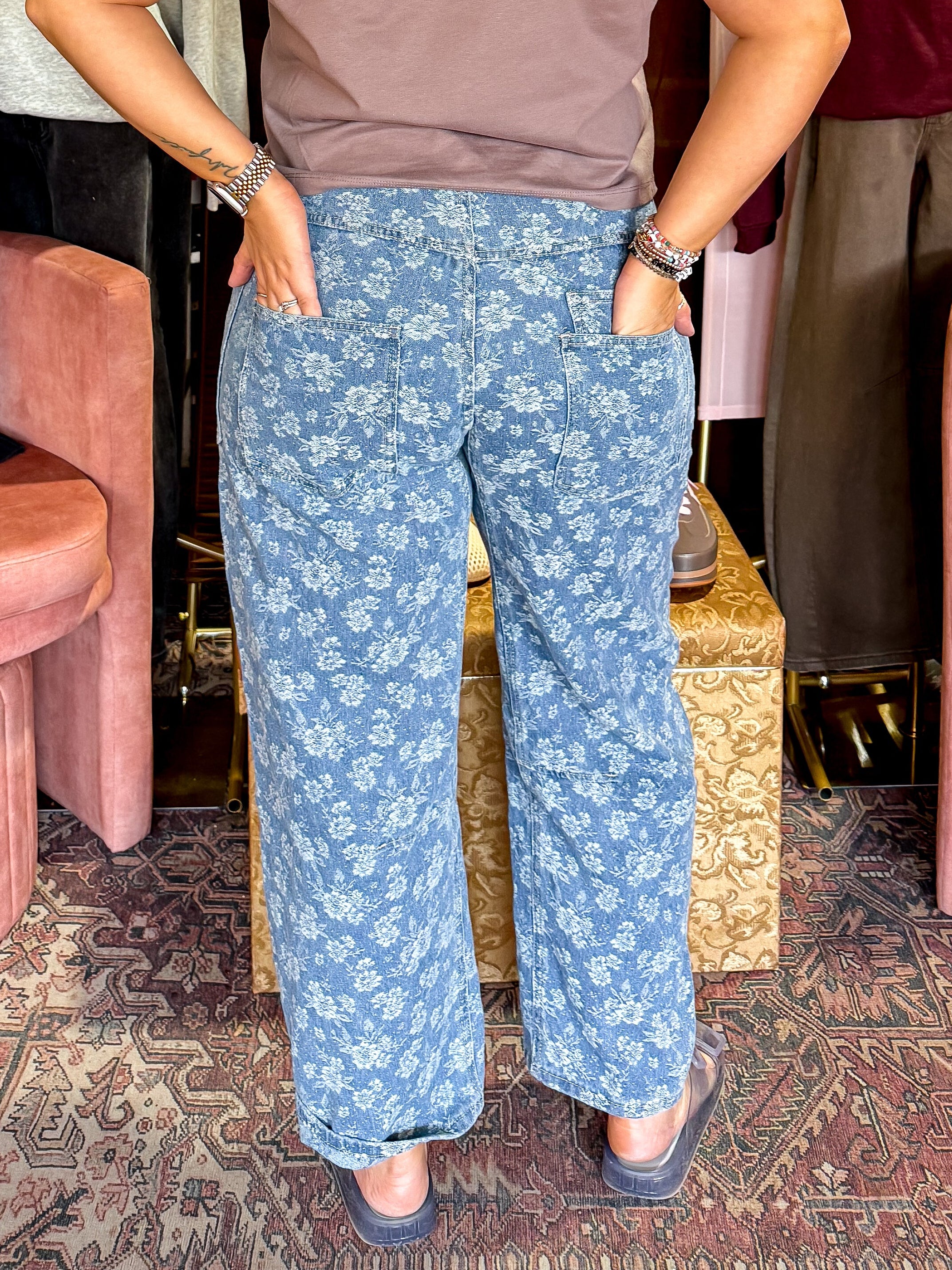 Floral Denim Jeans