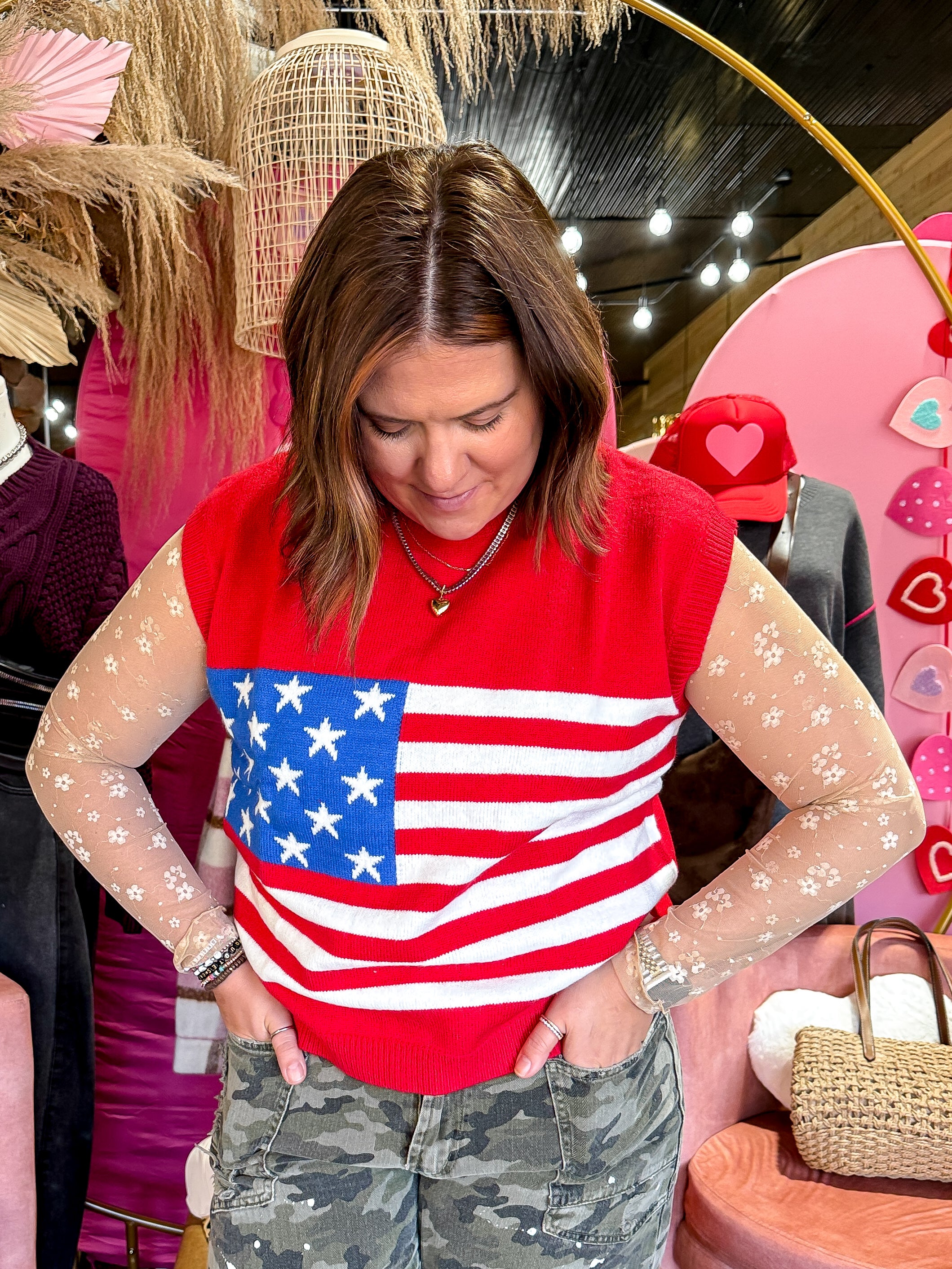 American Flag Sweater Vest