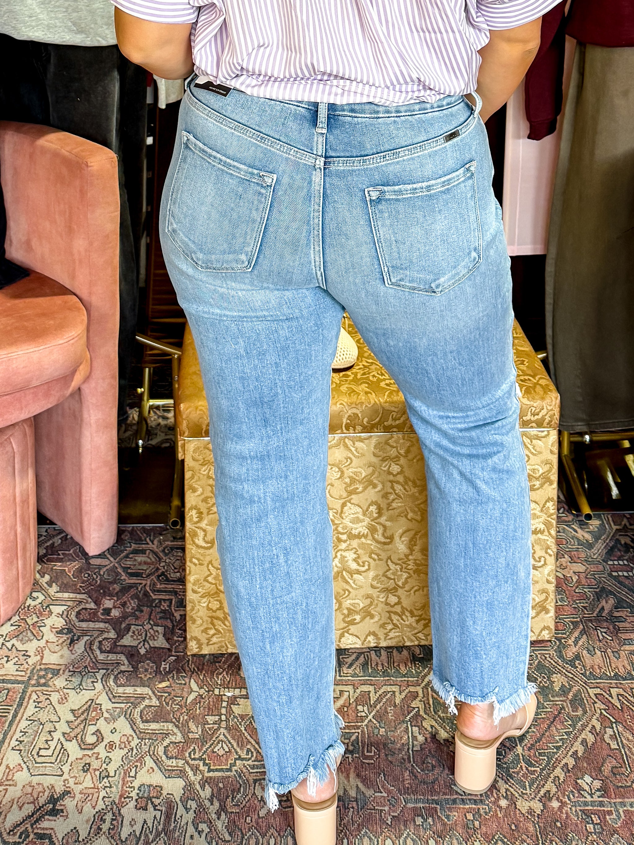KAN CAN | High Rise Slim Straight Jeans