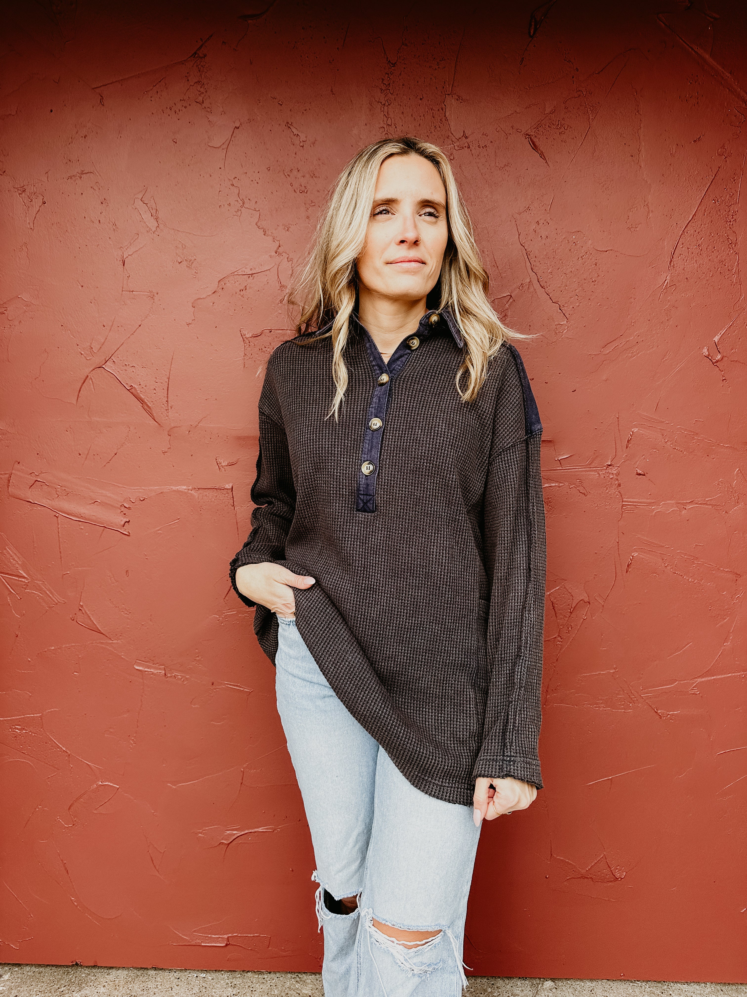 Thermal Henley Tunic