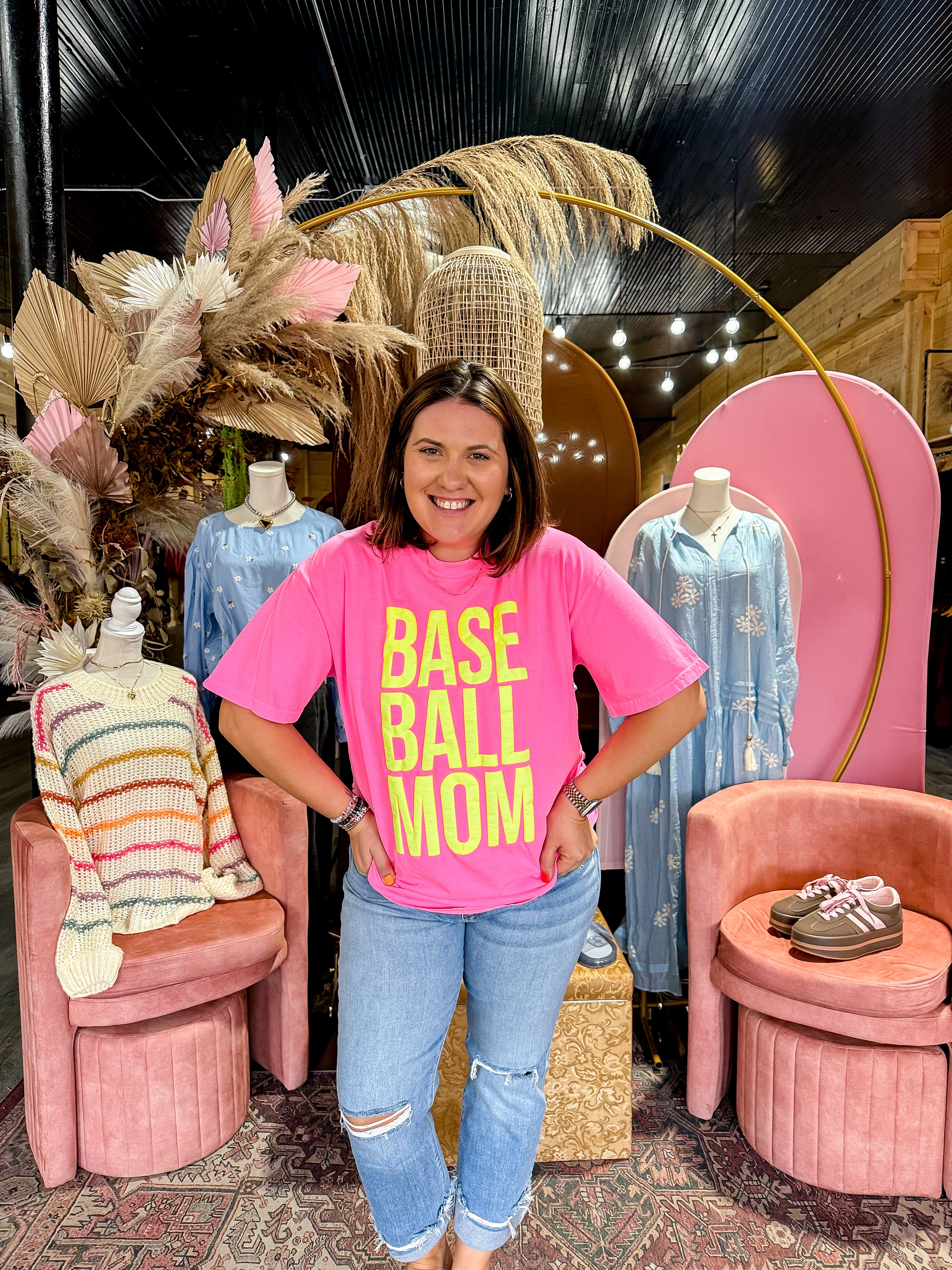 Baseball Mom Neon Graphic Tee