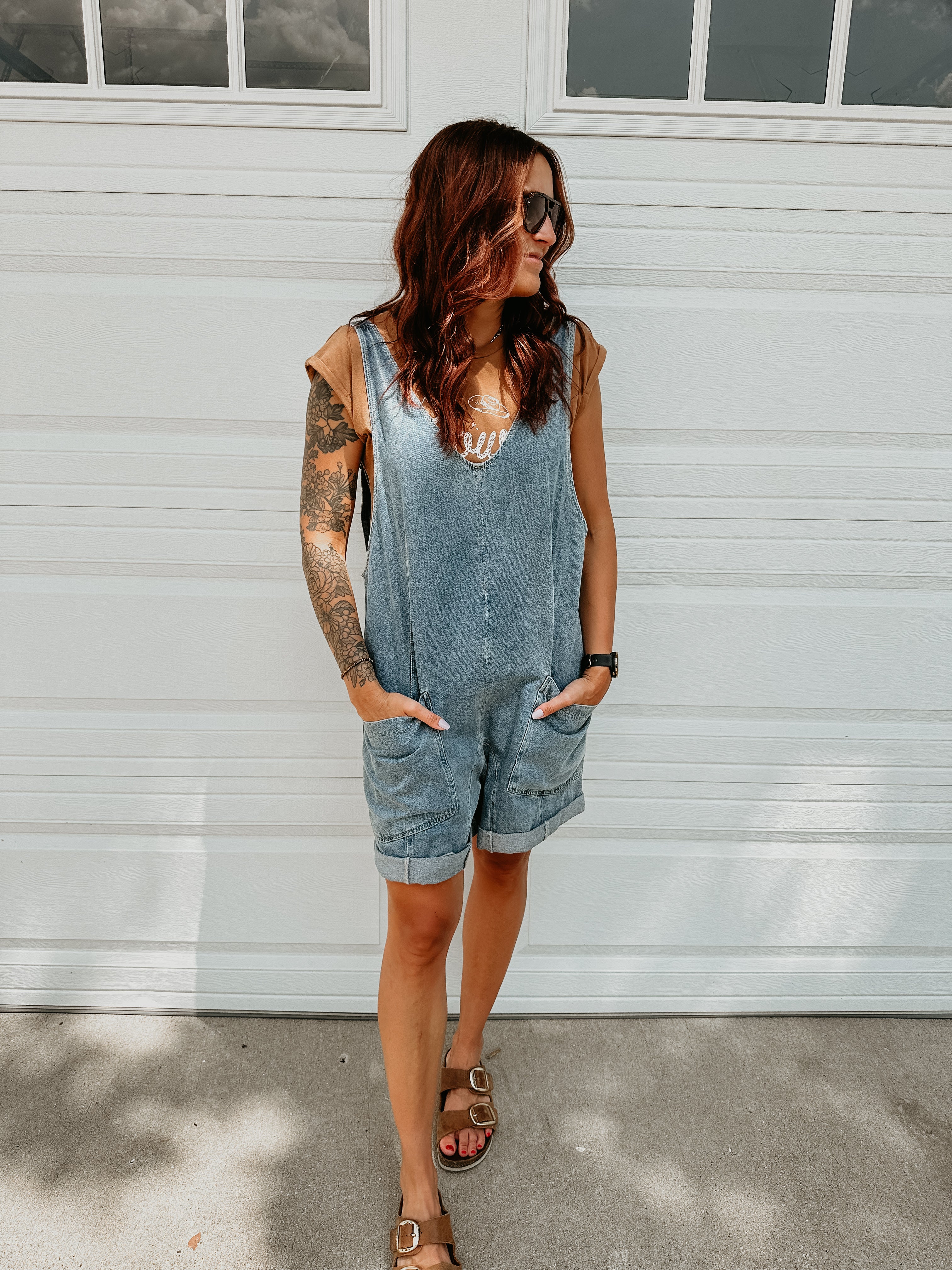 Denim Overall Romper