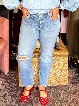 KAN CAN | High Rise Slim Straight Jeans