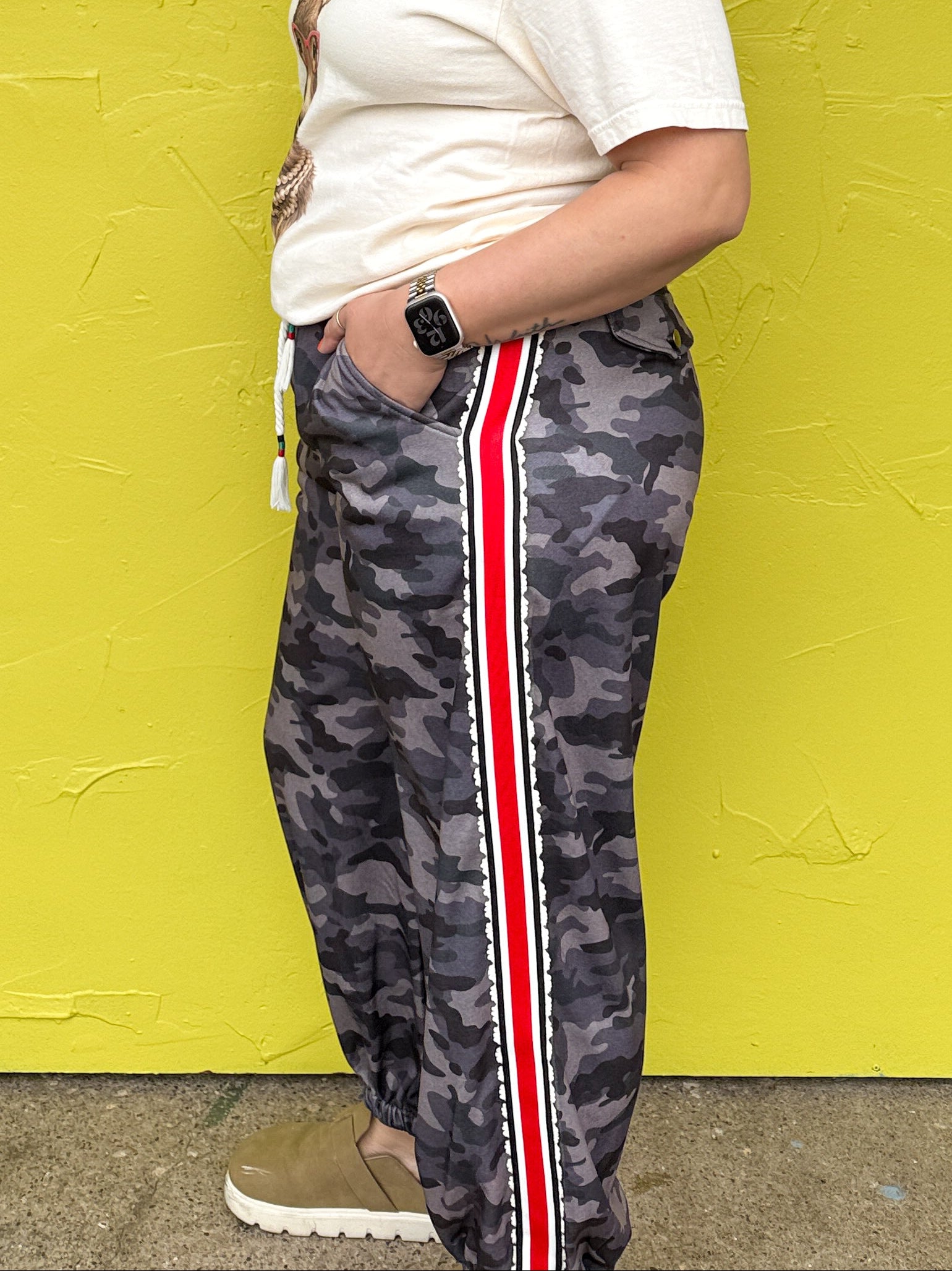 Camo Patchwork Drawstring Pants