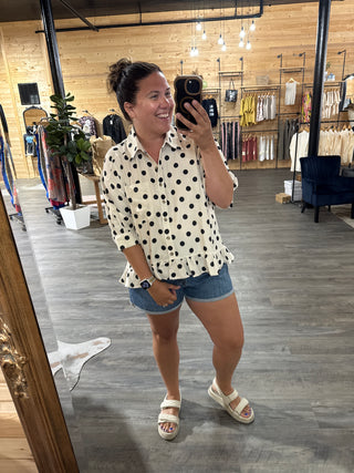 Collared Button Down Peplum