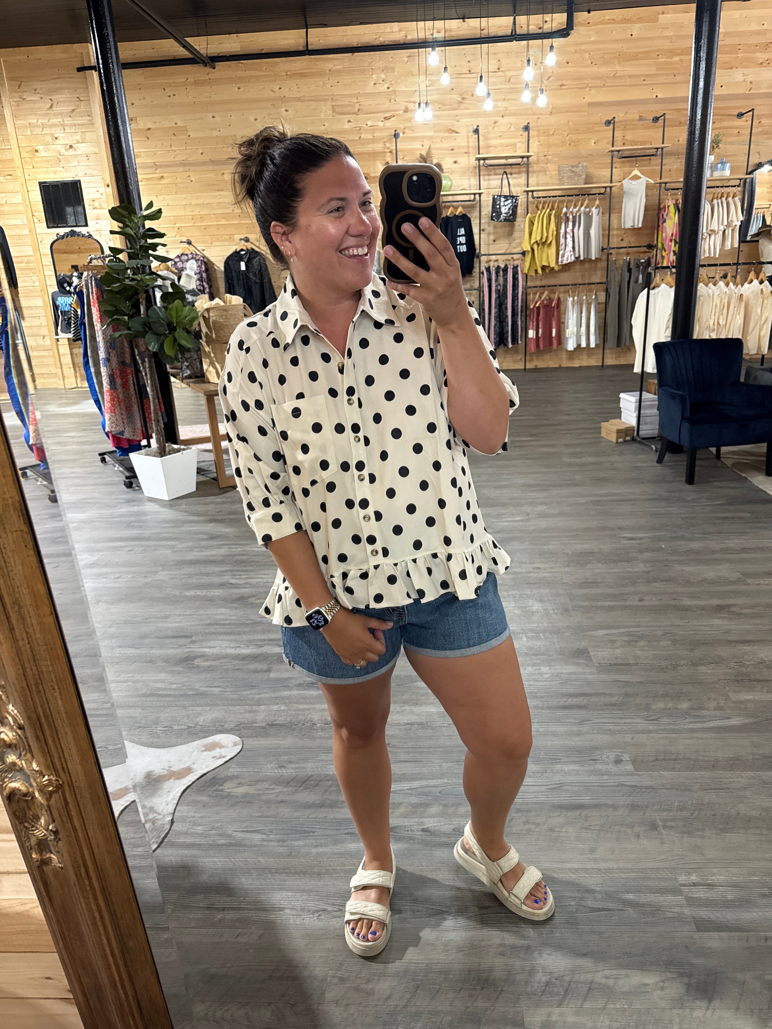 Collared Button Down Peplum