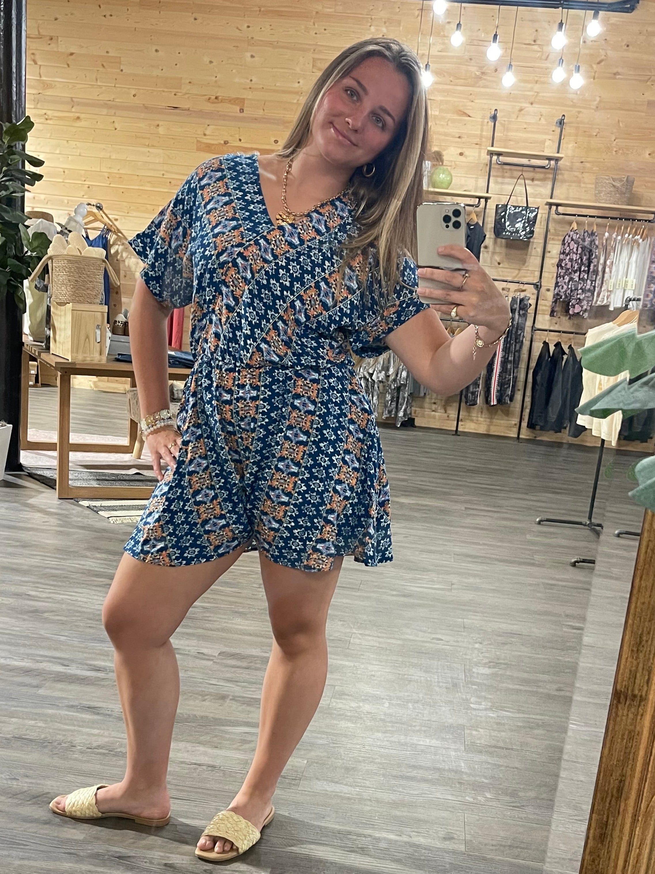 V Neck Bohemian Romper