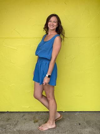 Button Down Activewear Romper