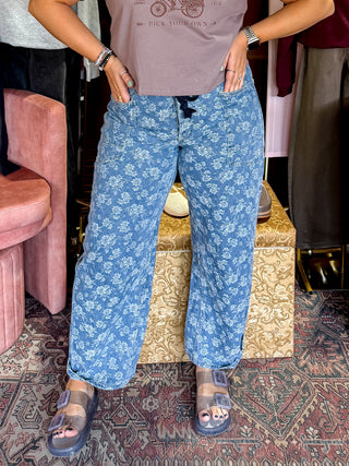 Floral Denim Jeans