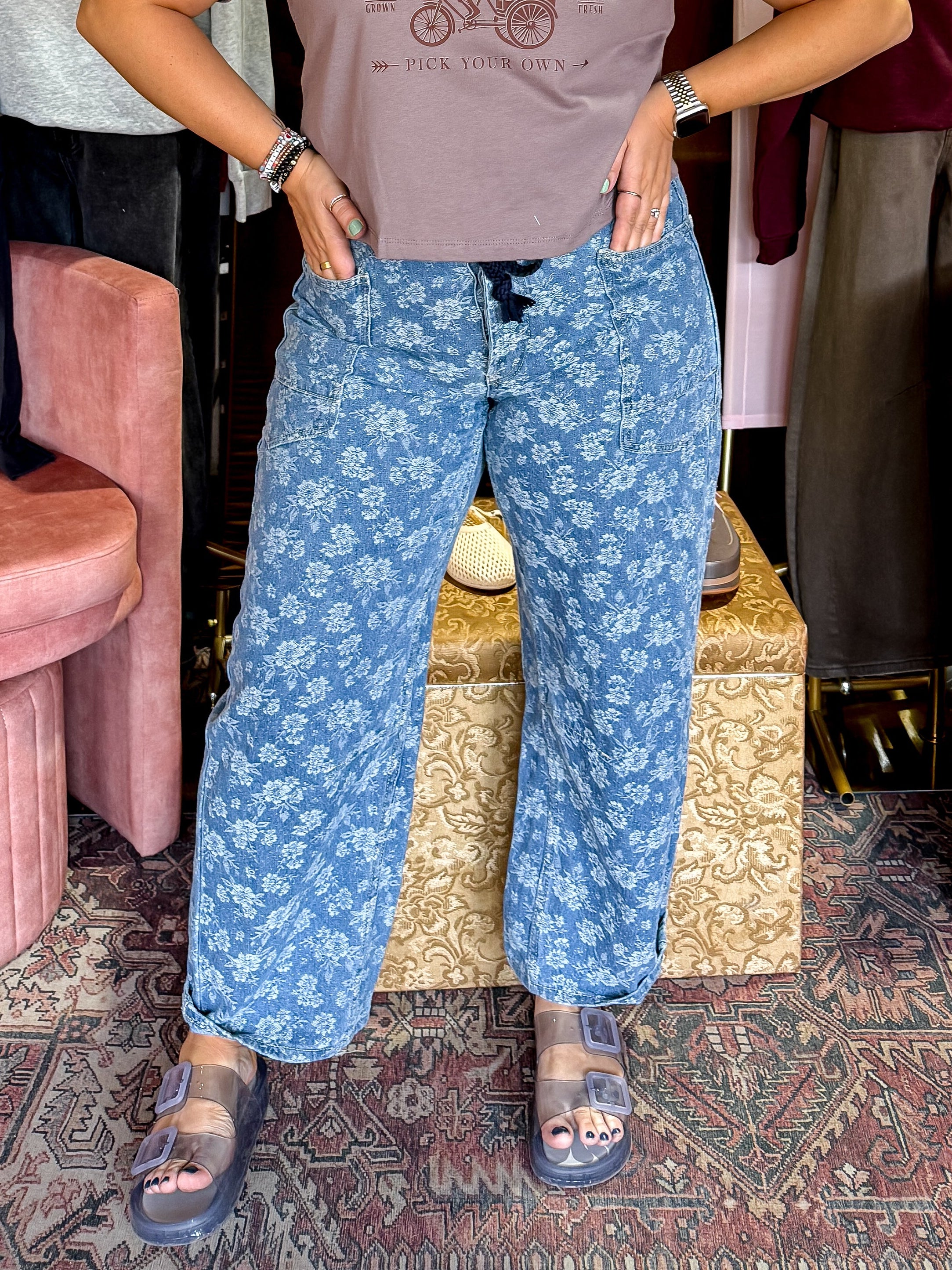 Floral Denim Jeans