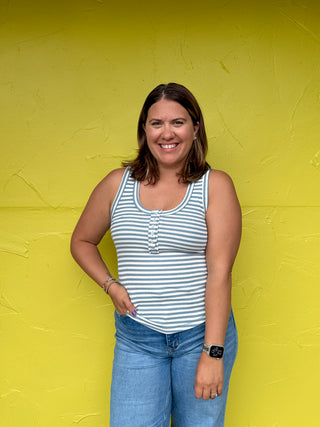 Fitted Henley Tank Top