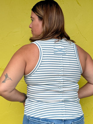 Fitted Henley Tank Top