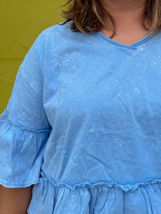 Mineral Washed Ruffle Top