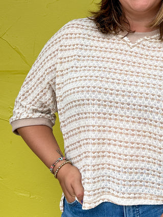 Textured Stripe Knit Top