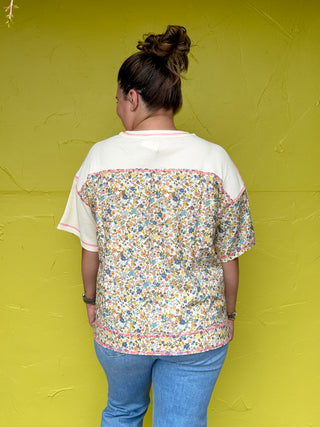 Floral Colorblock Thermal Top