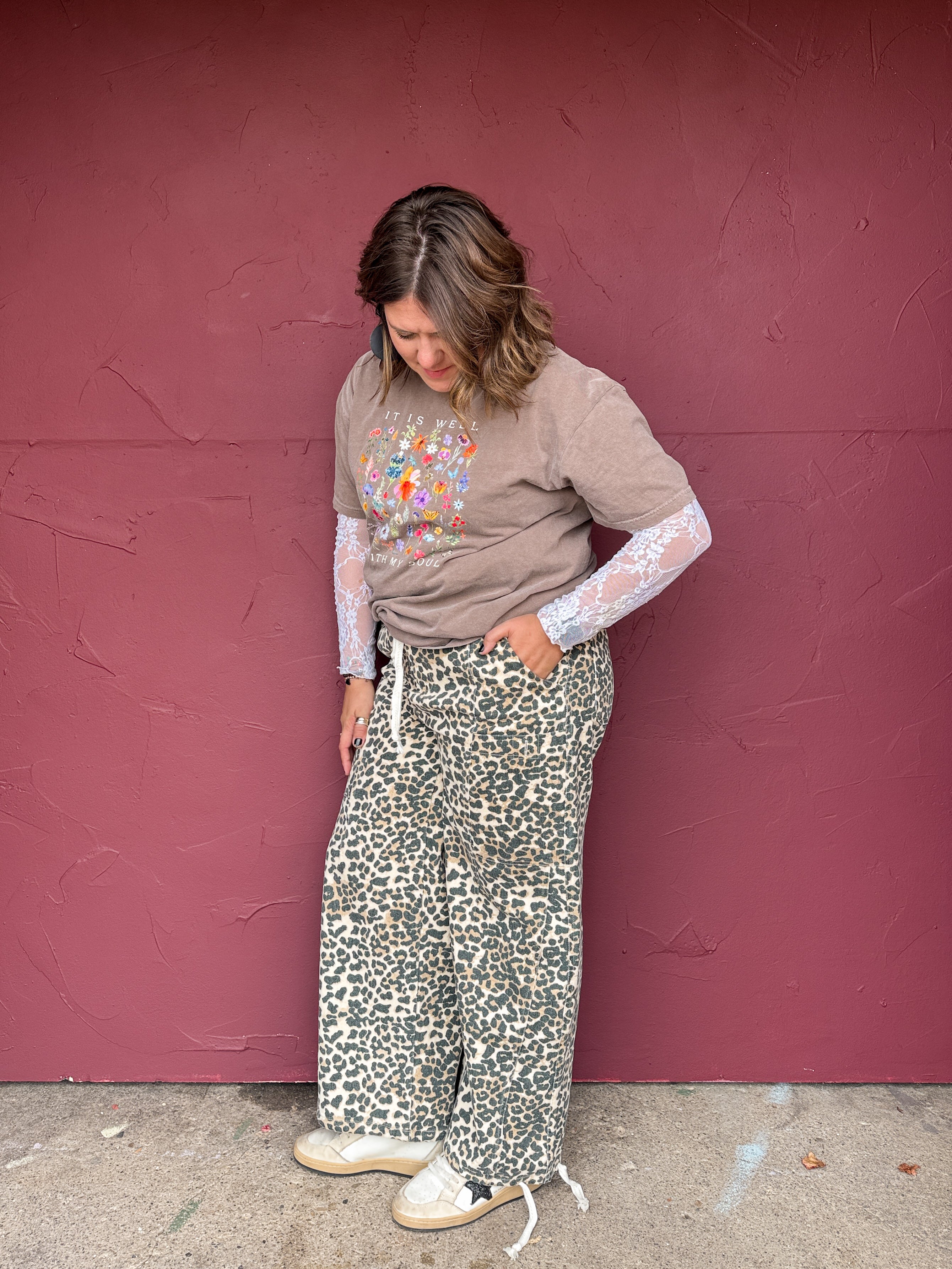 Leopard Drawstring Pants