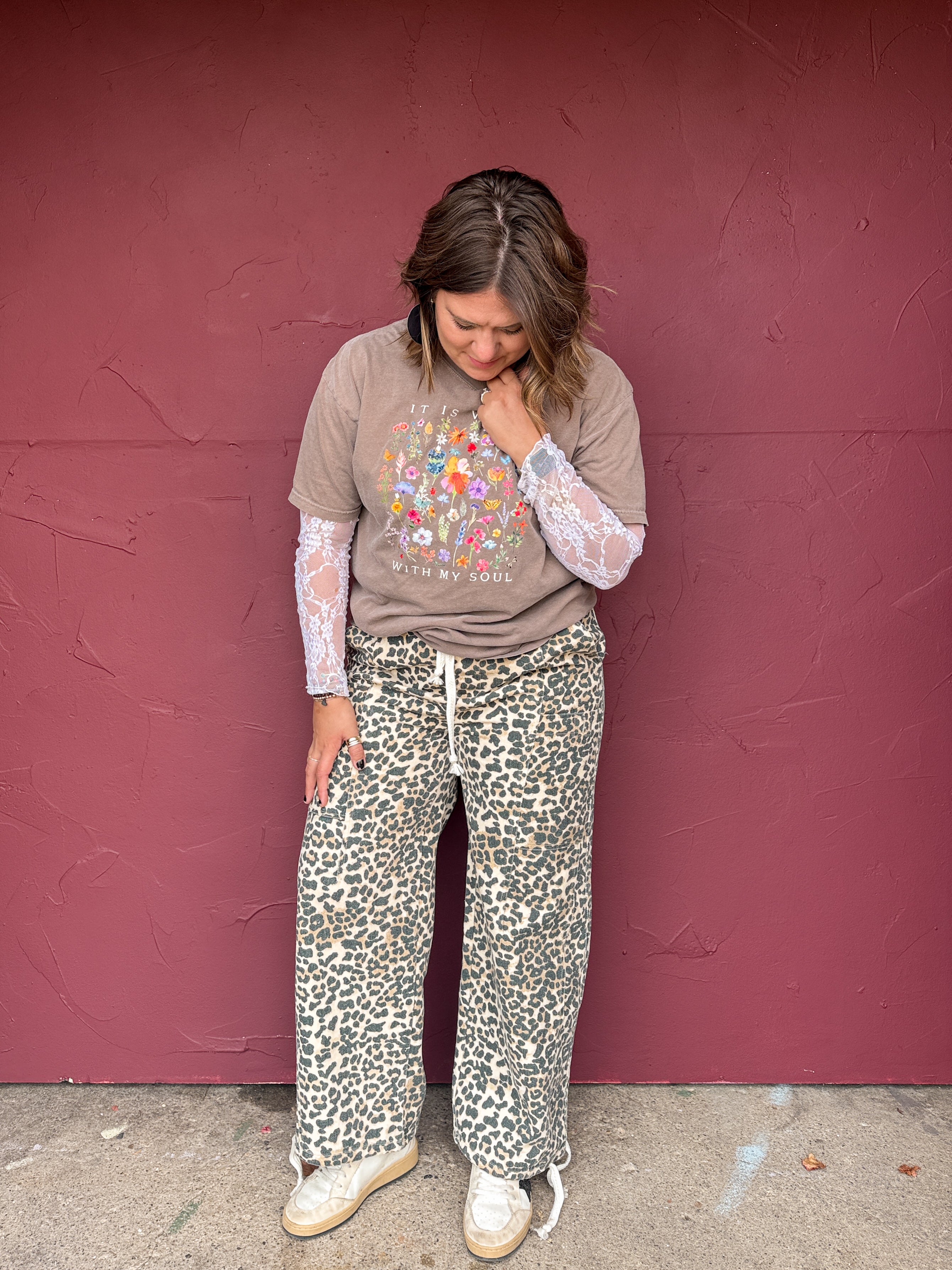 Leopard Drawstring Pants