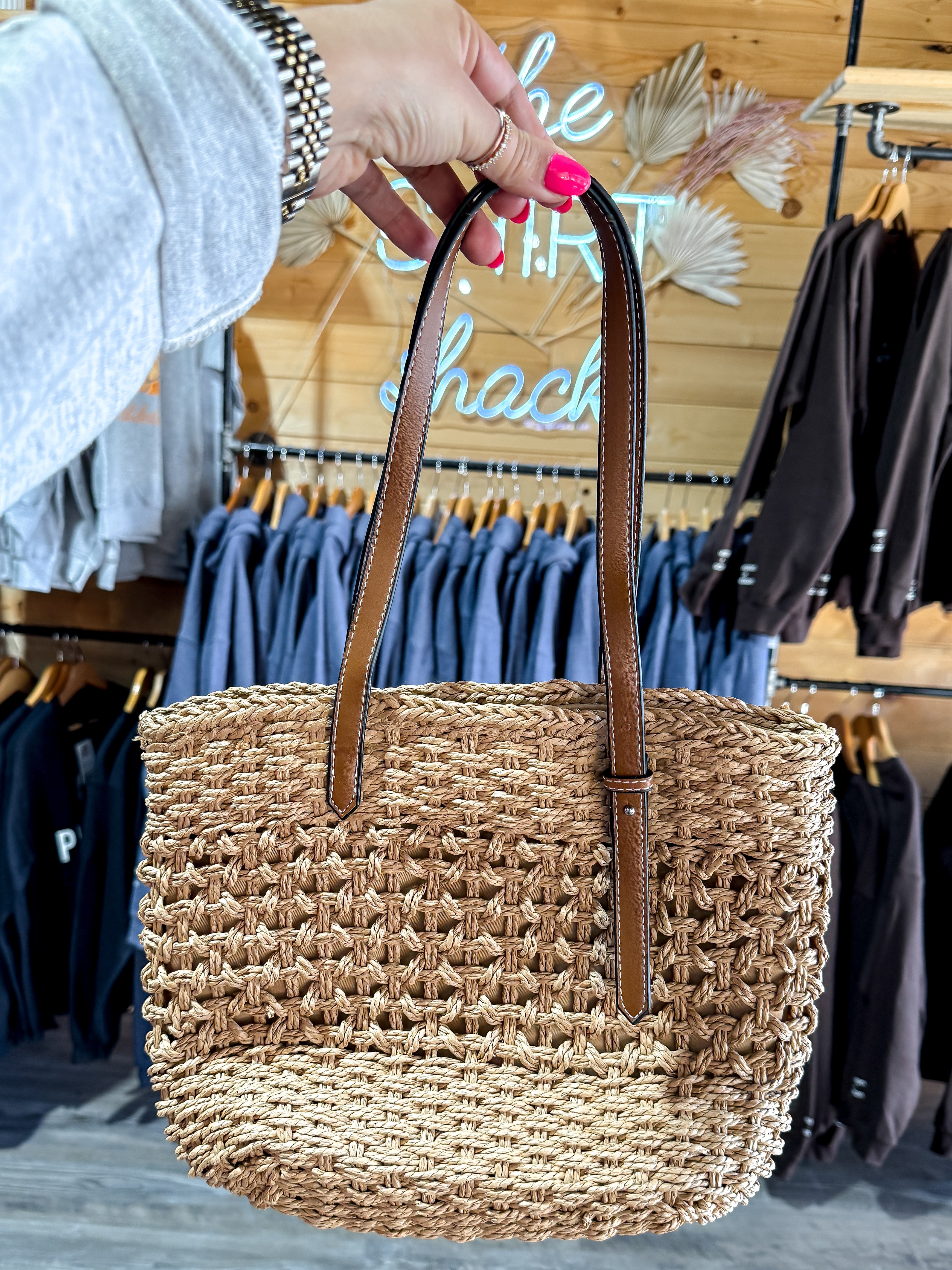 Woven Ratan Shoulder Bag