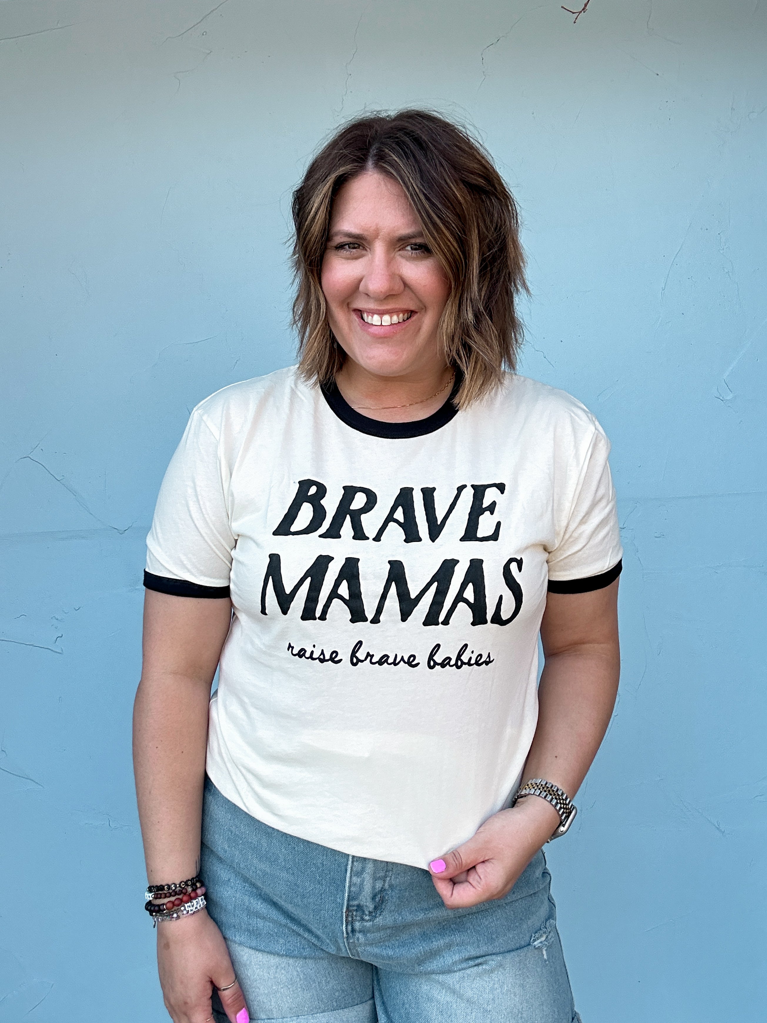 Brave Mama Ringer Tee