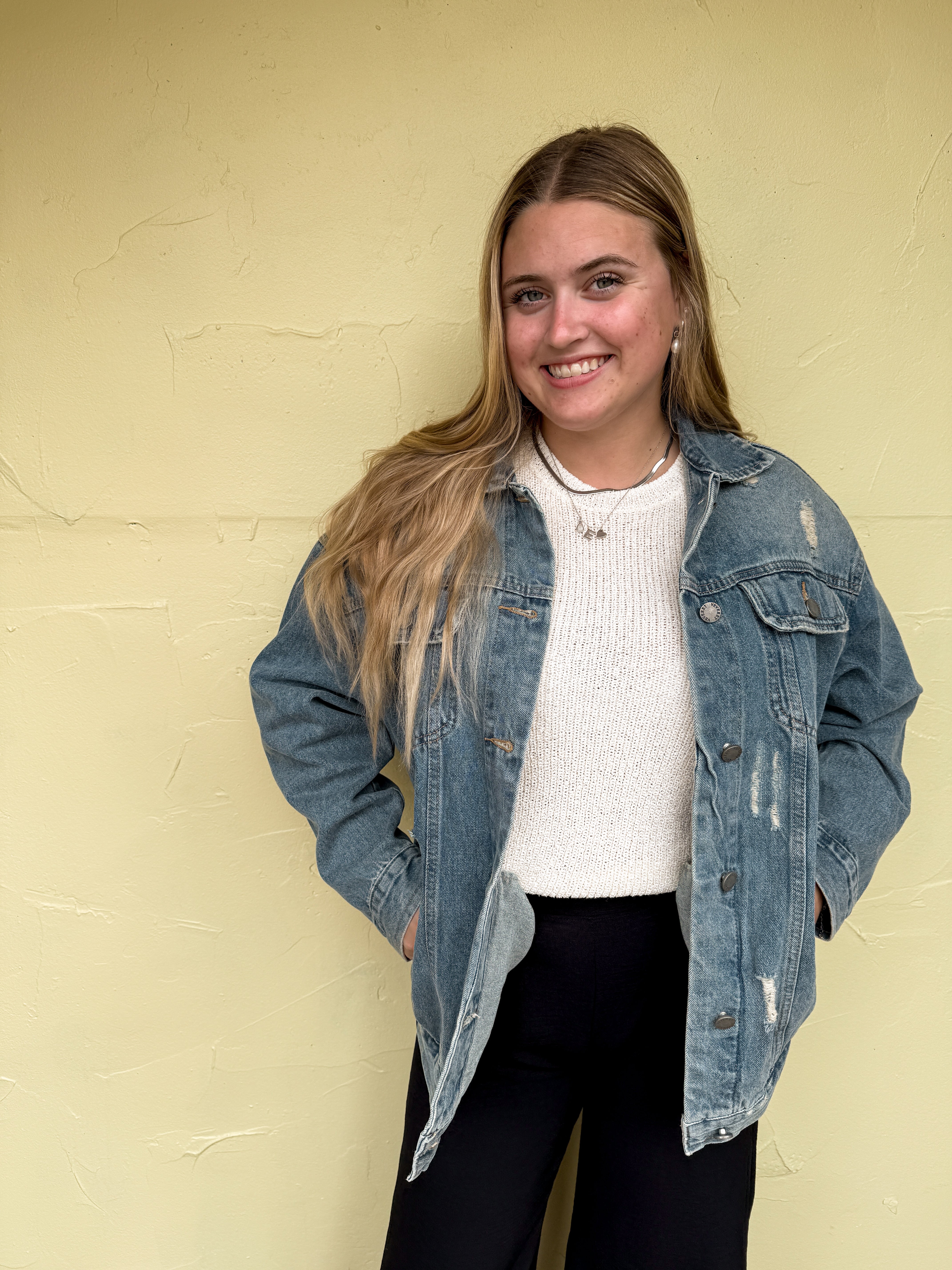 Distressed Denim Trucker Jacket