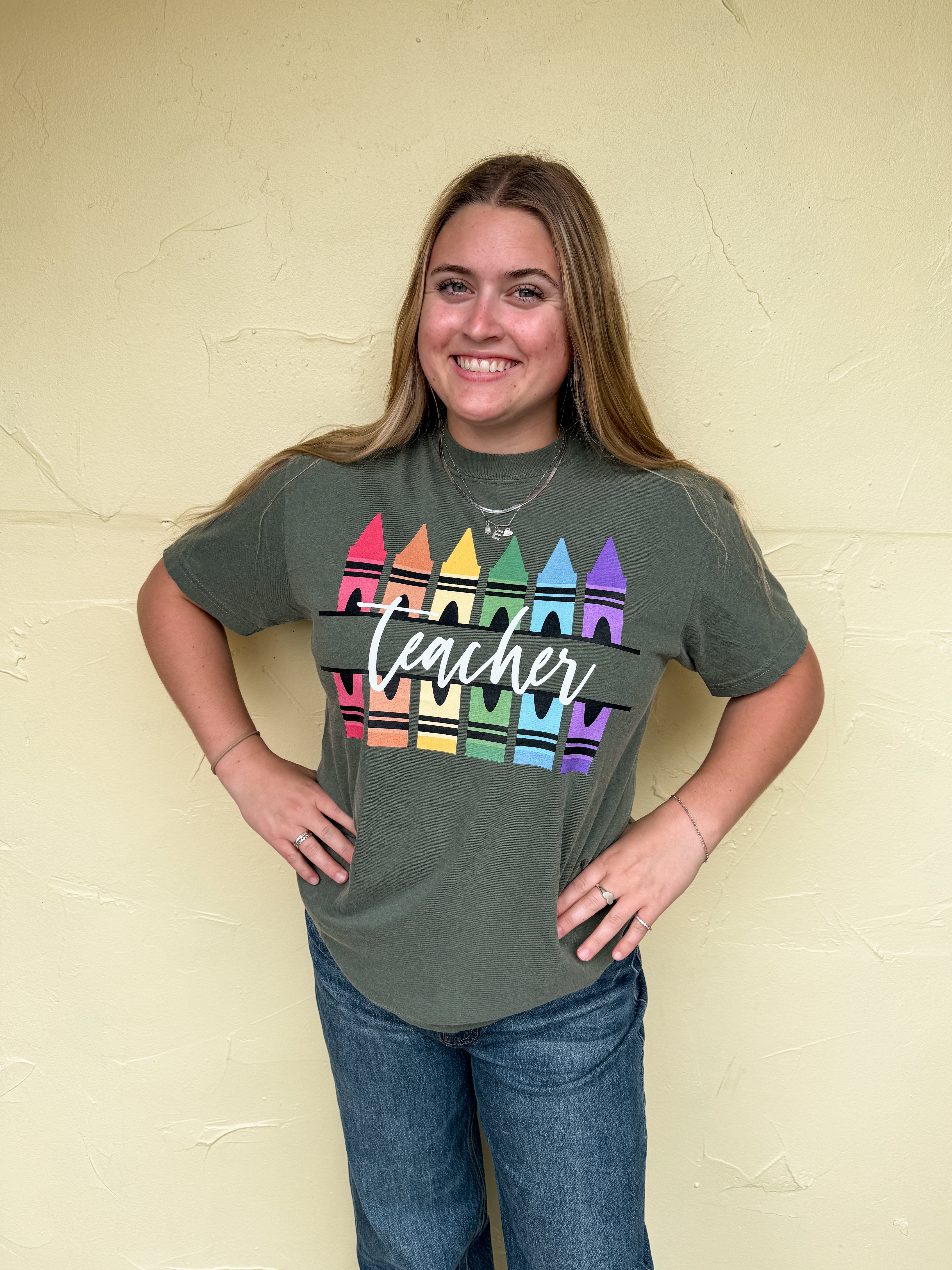 Teacher Crayon Graphic Tee