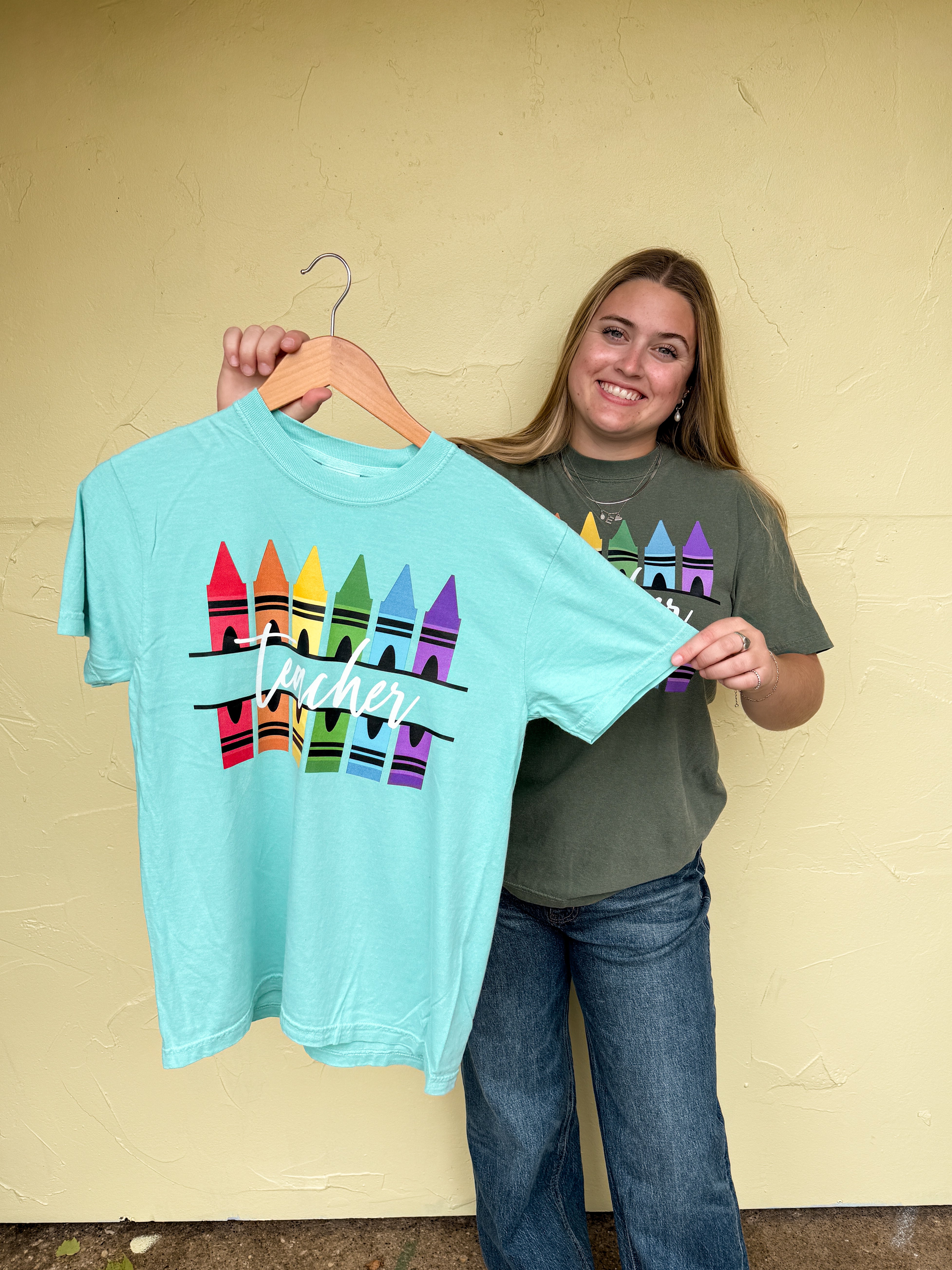 Teacher Crayon Graphic Tee