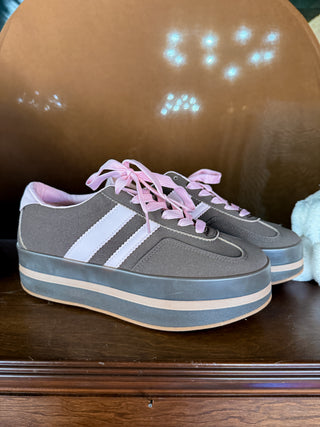 Mocha & Blush Platform Sneakers for Women