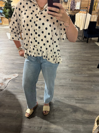 Collared Button Down Peplum
