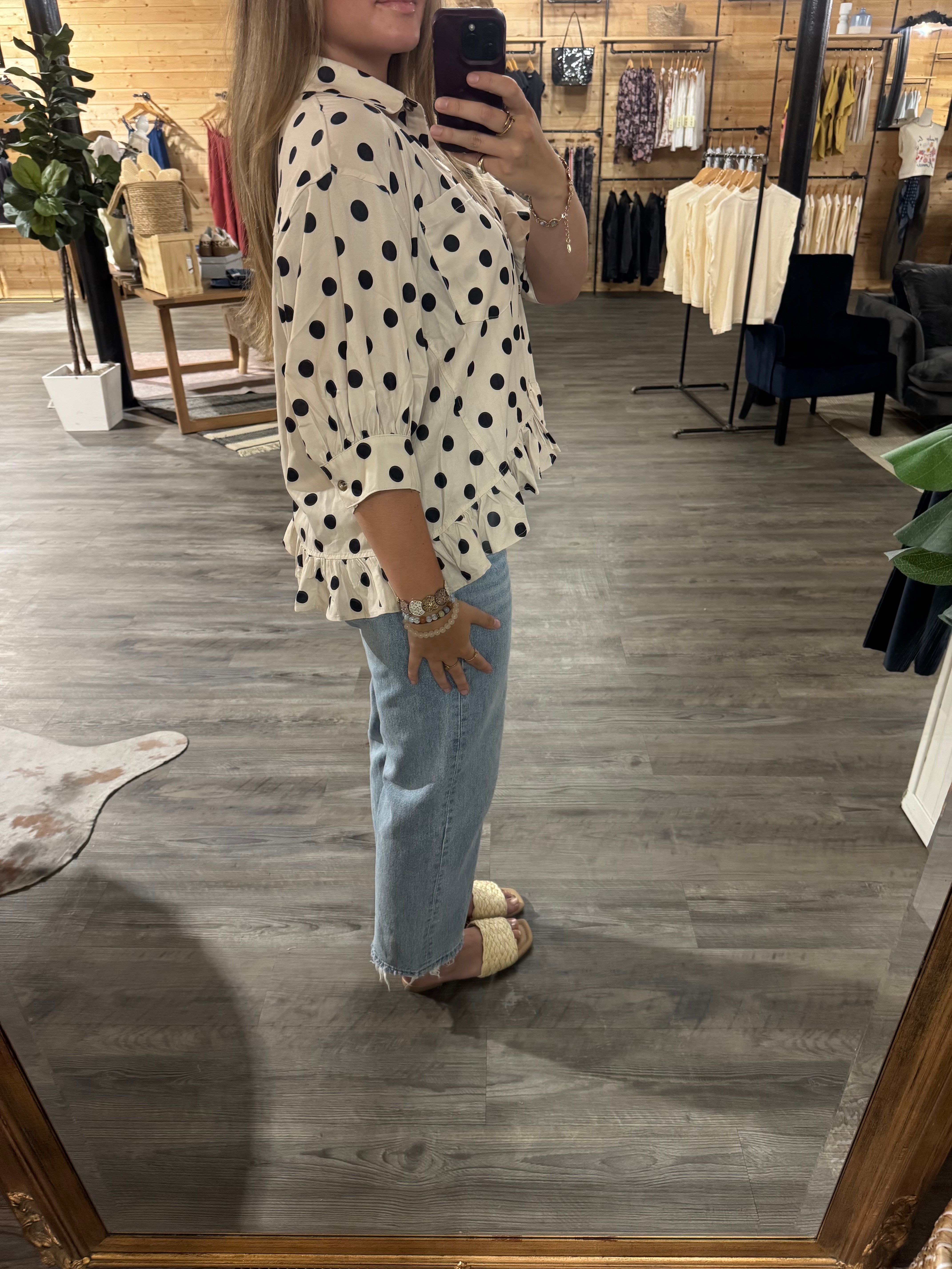 Collared Button Down Peplum