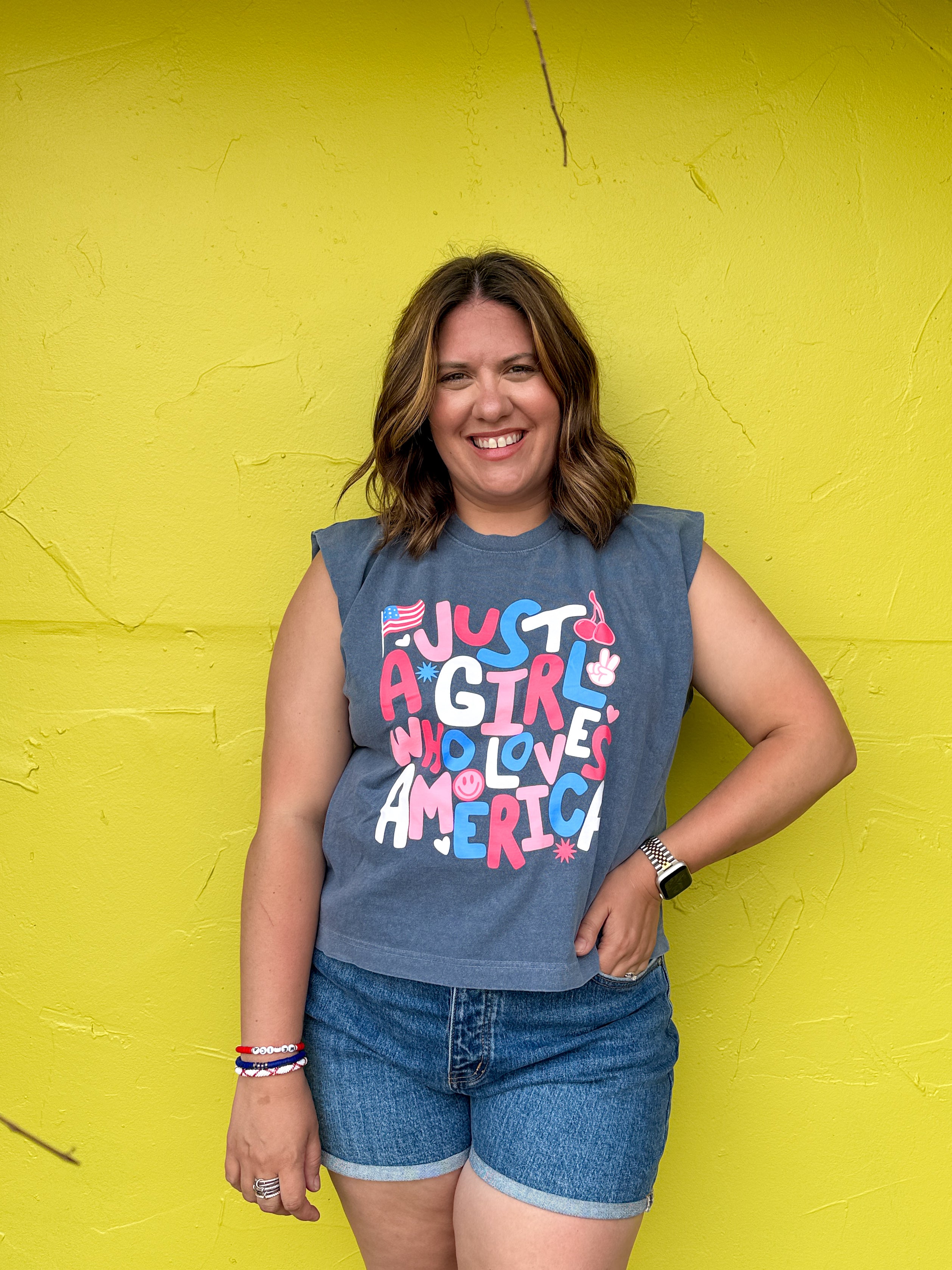 Just a Girl Who Loves America Graphic Tee