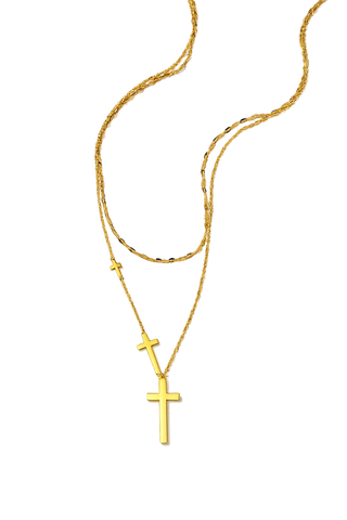 Layered Cross Necklace