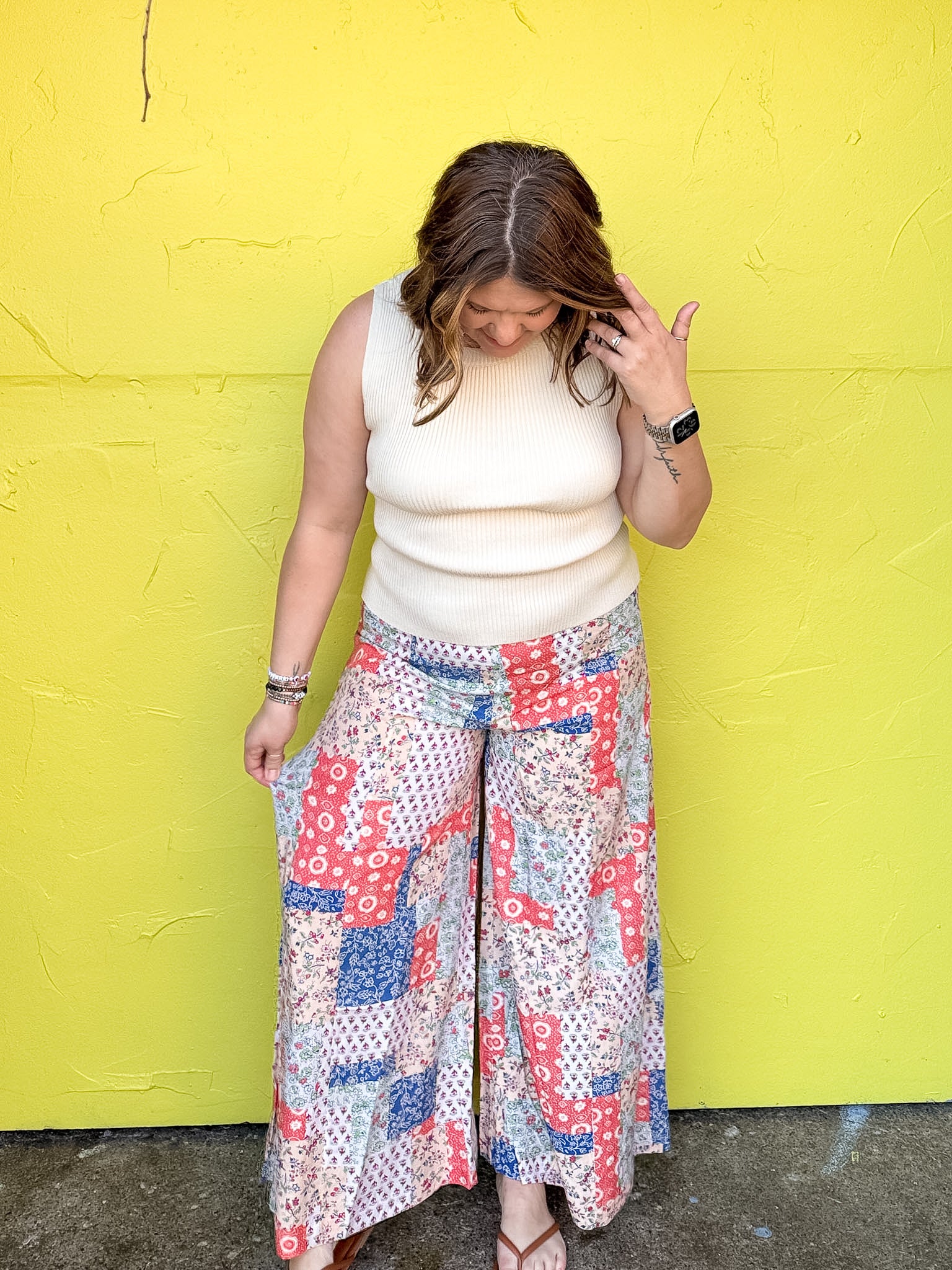 Printed Flowy Wide Leg Pants