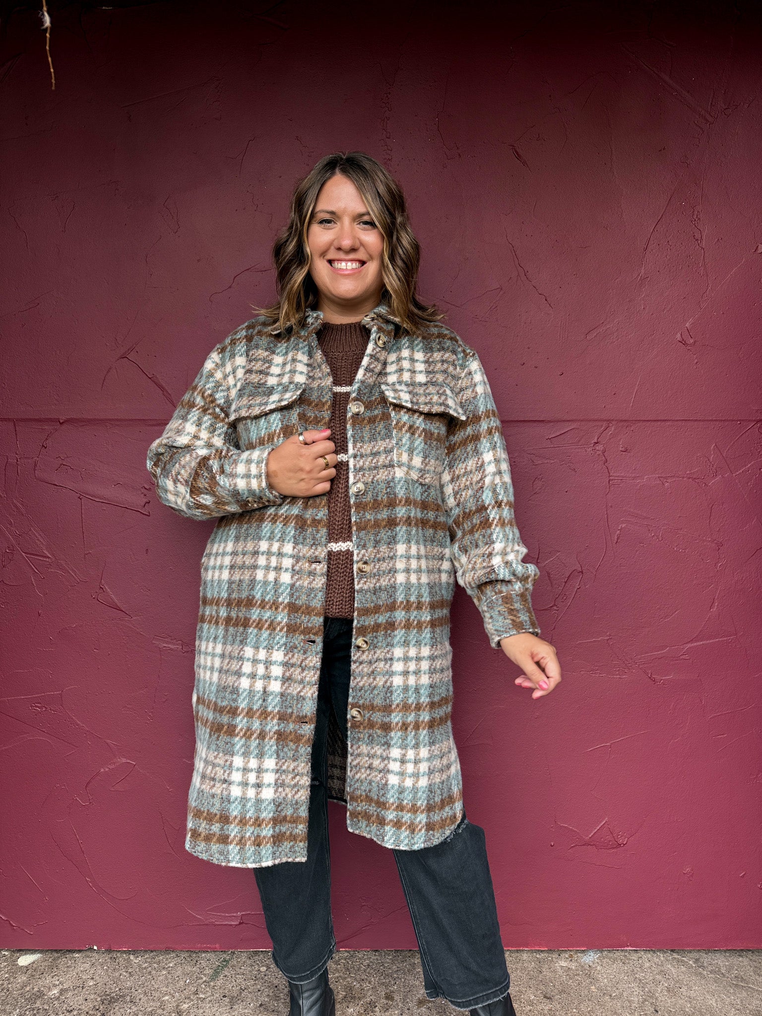 Plaid Coast Longline Shacket