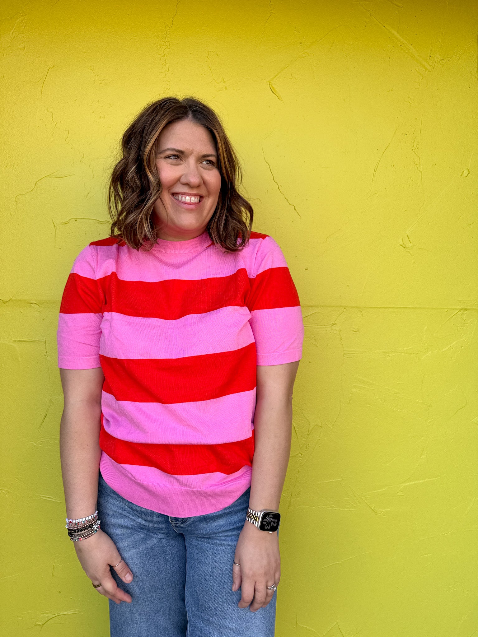Striped Colorblock Striped Knitted Top