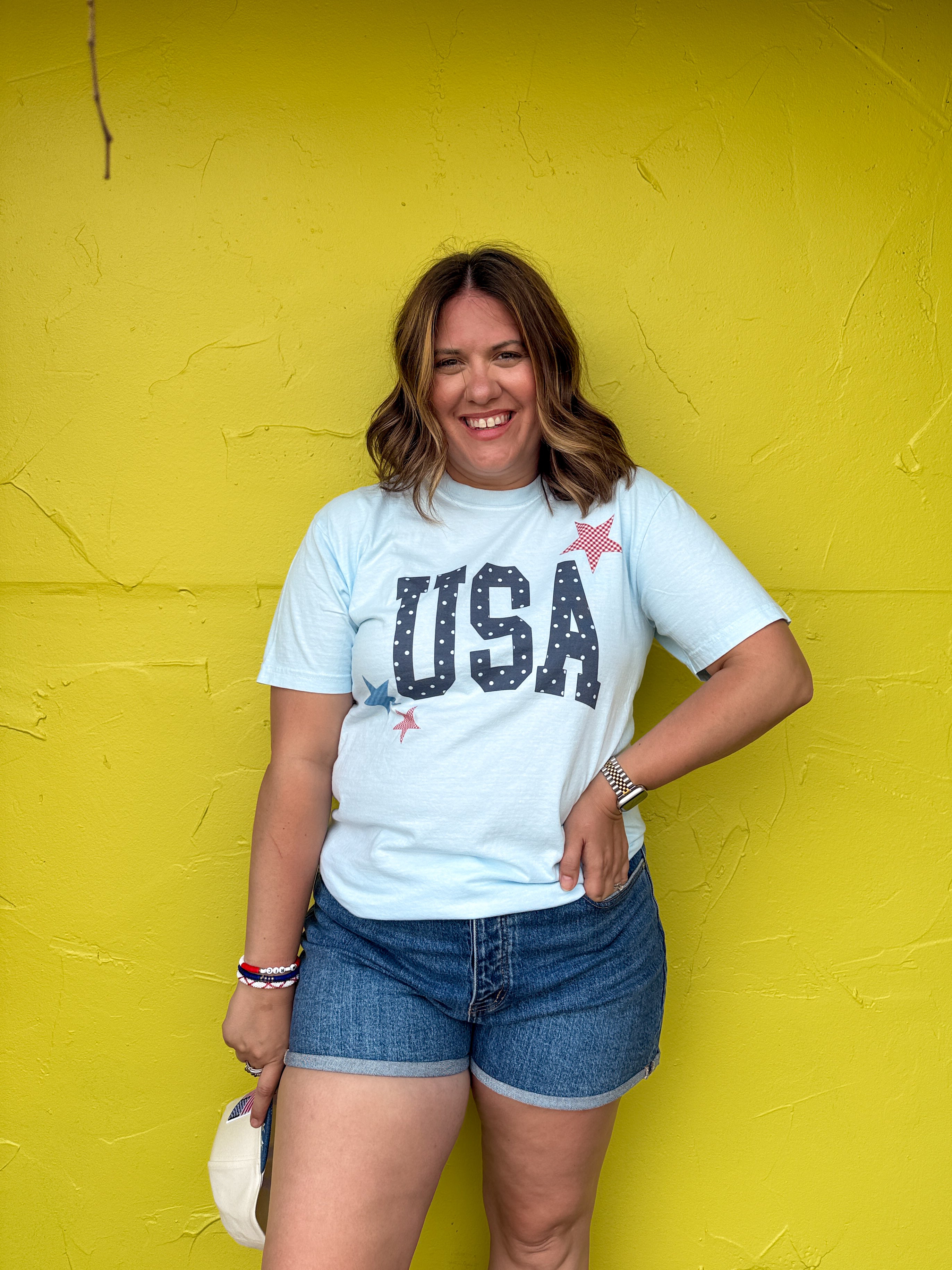 USA Dots and Stars Graphic Tee