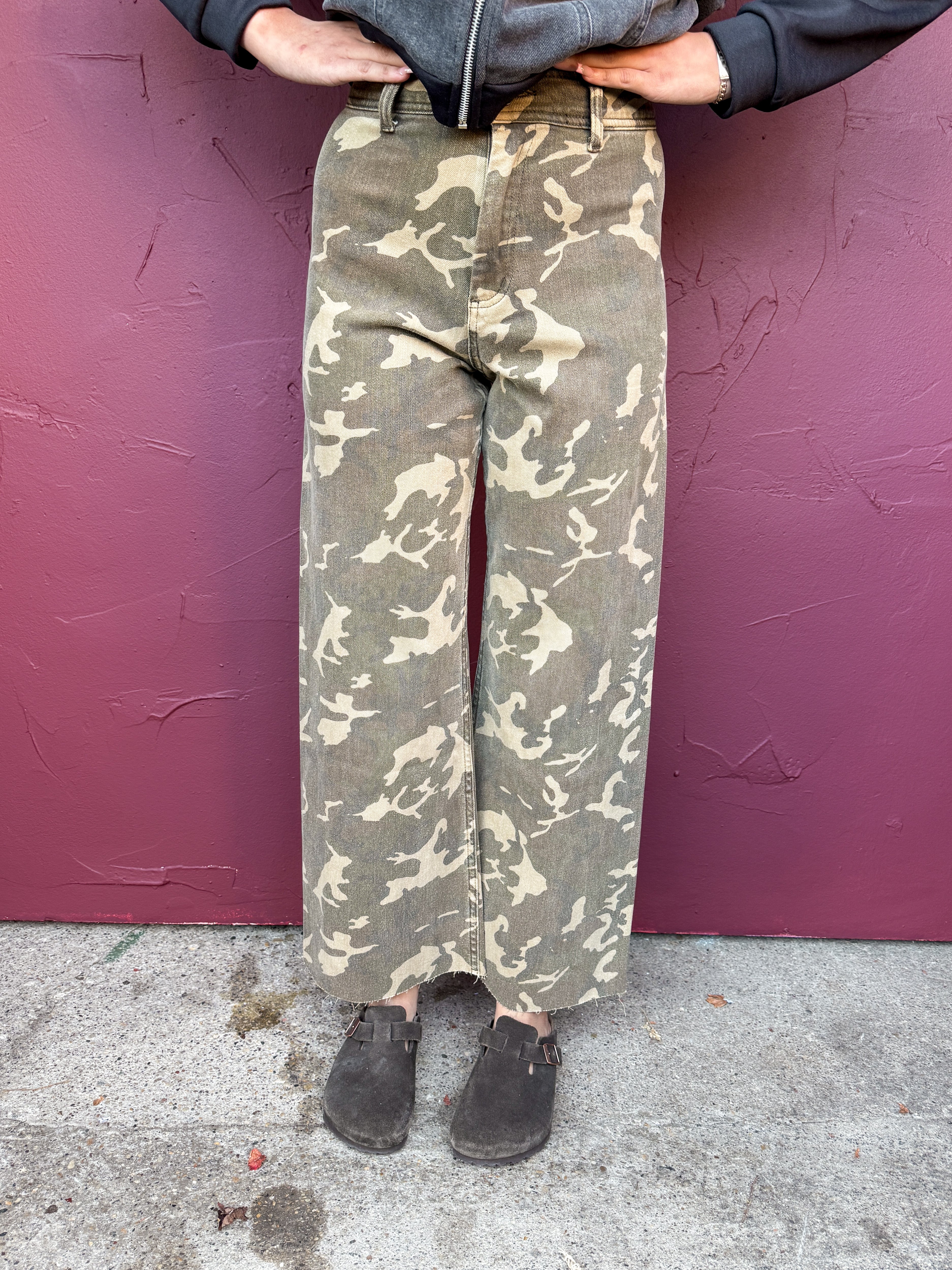 Camo Wide Leg Denim
