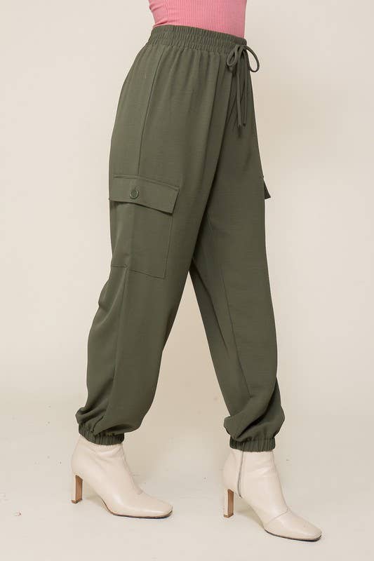 Elastic Waist Cargo Joggers