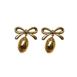 N+S | Gold Football & Bow Drop Studs