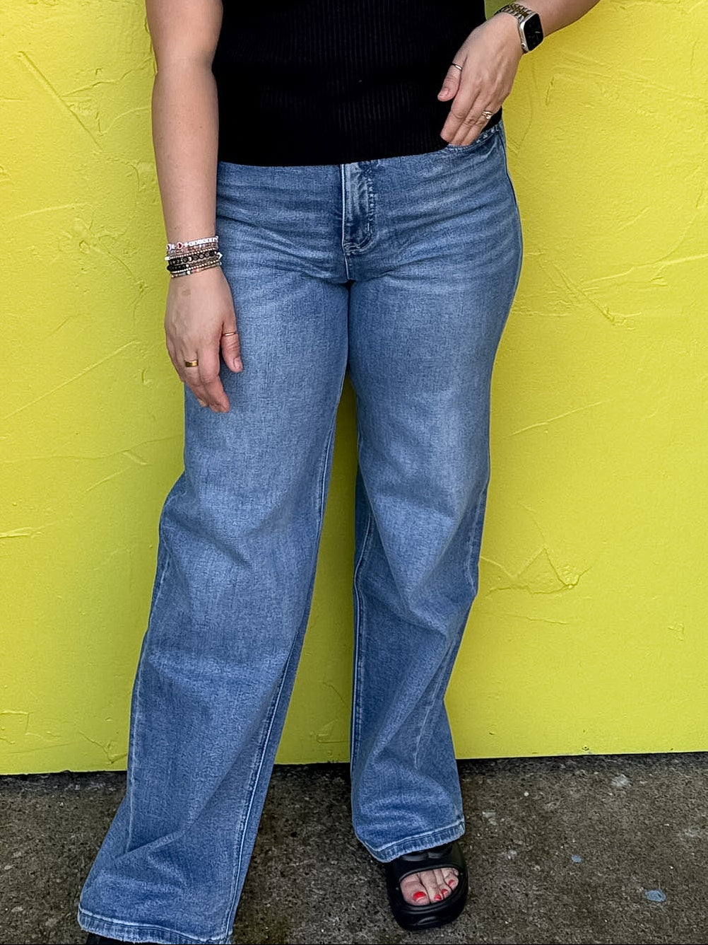 VERVET | Super High Rise Baggy Wide Jeans
